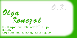 olga konczol business card